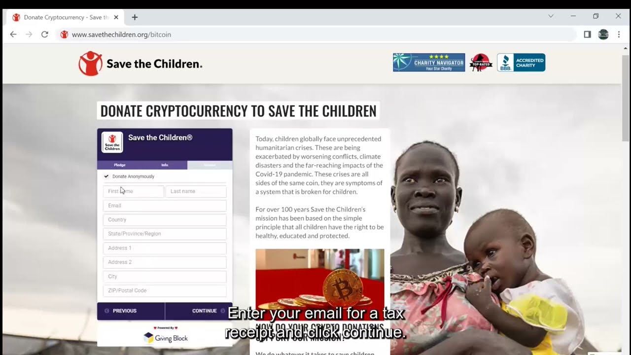 How to Donate Crypto to Save the Children in 30 Seconds