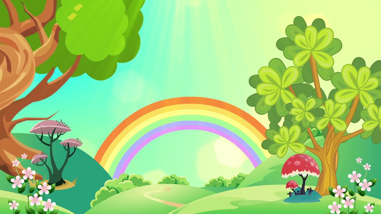 Cartoon summer green tree rainbow background - Cartoon kids - YouTube