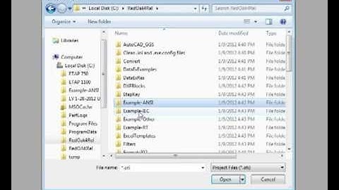 How to open an existing project in ETAP 11