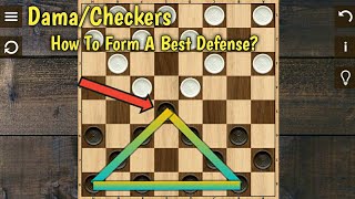 Dama/Checkers : How to form the best defense?