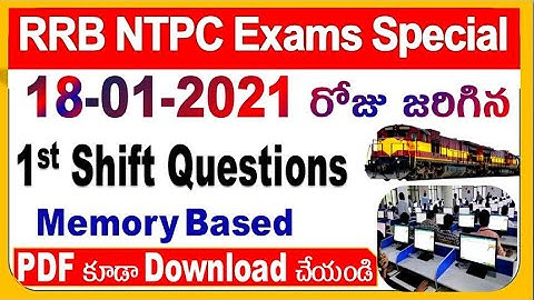 18Jan 2021 Shift1 Exam paper Analysis with RRB Phase 2 NTPC  Special by SRINIVASMech
