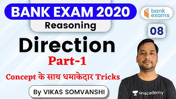 3:00 PM - Bank Exams 2020 | Reasoning by Vikas Somvanshi | Direction (Part-1)