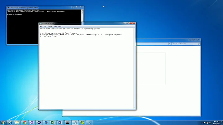Network Share folder password Technic in windows XP