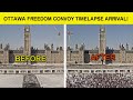 Ottawa Freedom Trucker Time Lapse Arrival (BEFORE AND AFTER)
