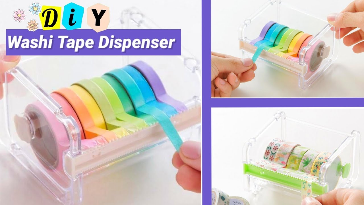 How to make washi tape dispenser at your home _ DIY washi tape dispenser 