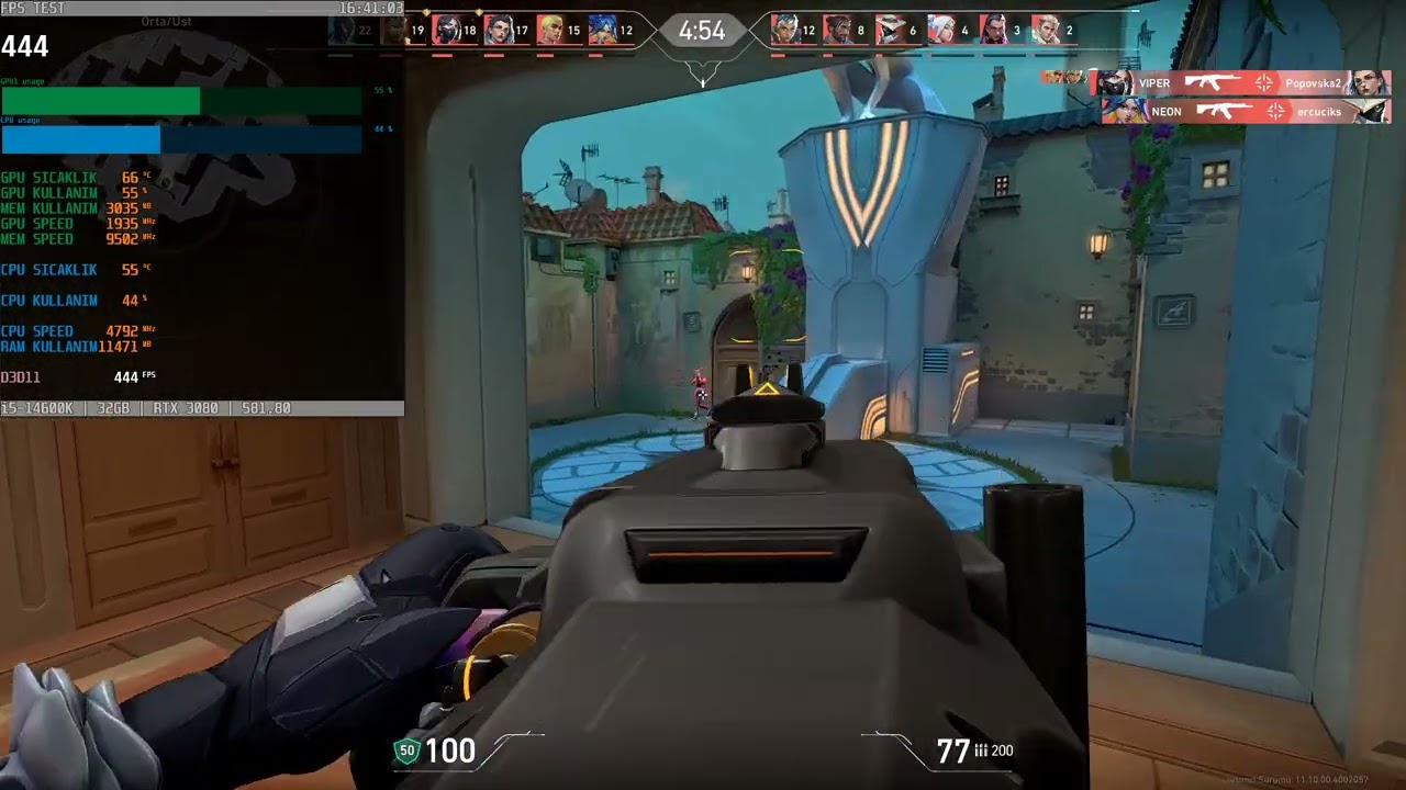 Valorant / RTX 3080 / İ5-14600K / Max Settings