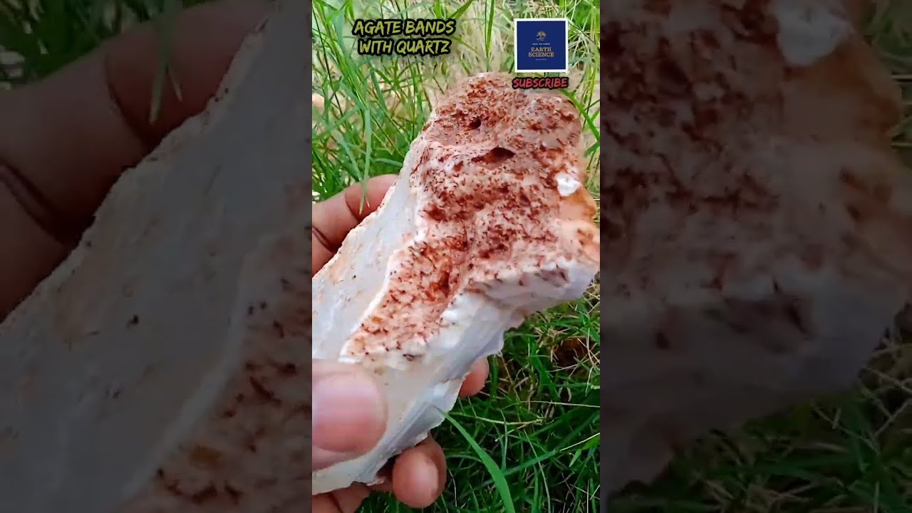 Agate bands with beautiful quartz crystal, 