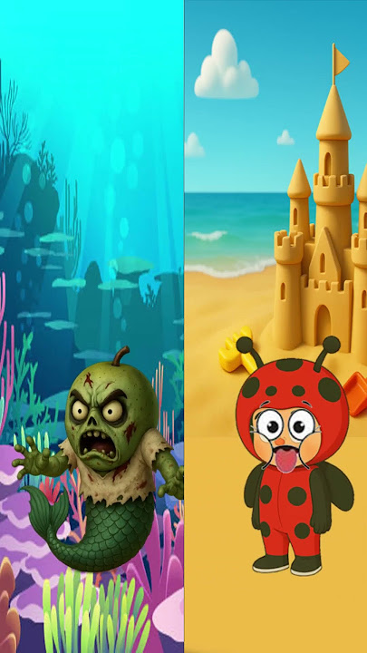 don't push me or i'll become a zombiee mermaid #shorts #cartoon