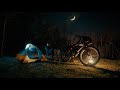 My first night camping alone  bikepacking  silent vlog