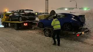 Встреча авто из США: Ford Mustang Honda Fit,Civic и Acura RDX после прохождения таможни в Питере