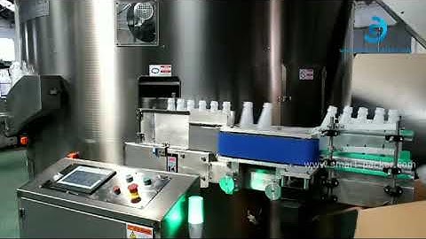Automatic high speed milk juice plastic bottle sorting unscrambling feeding machine testing video