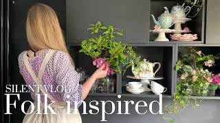 Romanticizing Life ᯽ Setting Up Breakfast Nook: Magnolia Tea & Berry Crepes᯽ Simple Slow Living ASMR