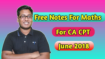 CA CPT Free Notes For Maths QA For June 2018