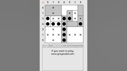 Grey is Odd - Today grids. Solution level 3 7X7 dated 04-17-2024 #logicpuzzles #logicgames  #games