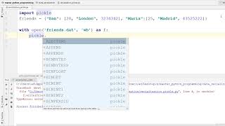 002 Pickle Data Serialization and Deserialization