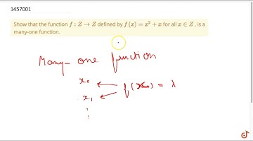 "Show that the function `f: Z-Z` defined by `f(x)=x^2+x` for all `x in Z` , is a many-one