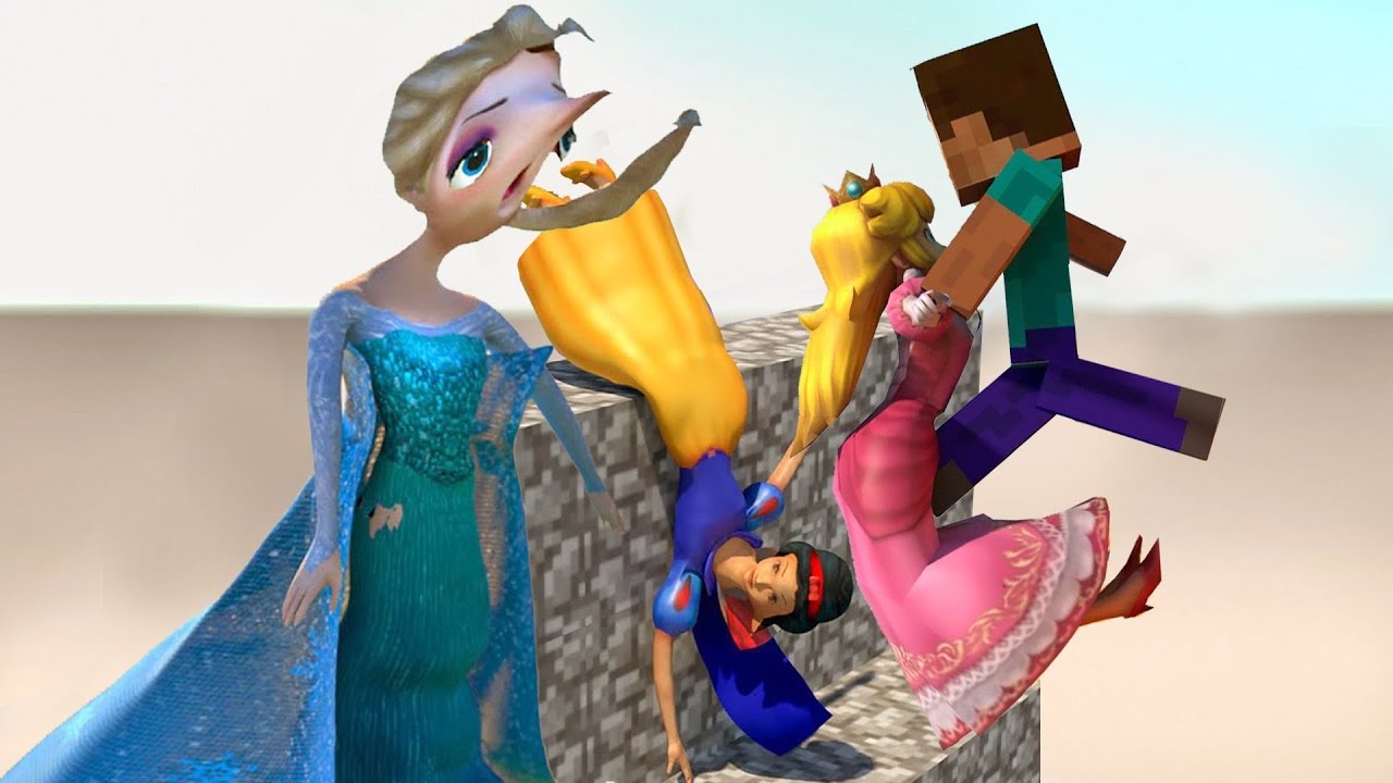 Elsa Racing 👑 Royal Jelly Race! 👑 With Princess Elsa, Peach, Snowhite, Daisy ...