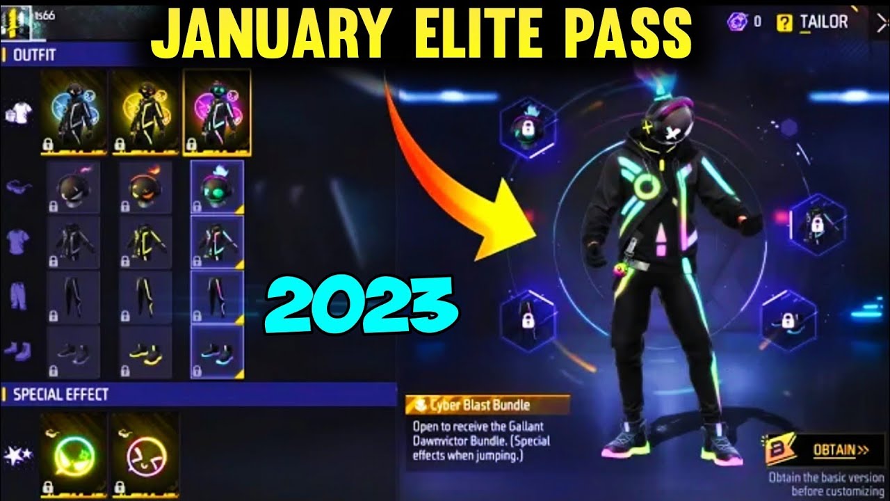 LEAKED! ELITE PASS JANUARY 2023 COMPLETE!! AND EVERYTHING FROM GALÁCTICA  LIBRARY - FREE FIRE NEWS 