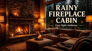Rainy Fireplace Ambience for Sleep | Warm Haven