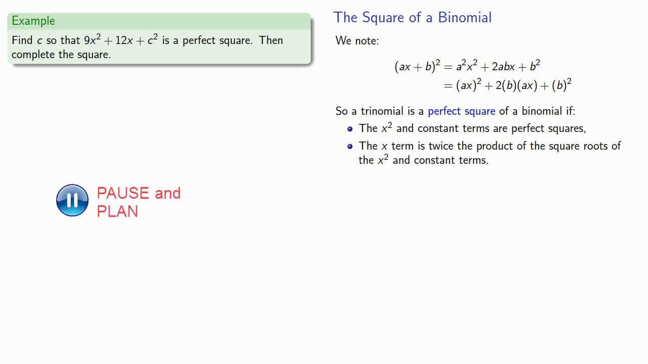 Completing the Square - YouTube