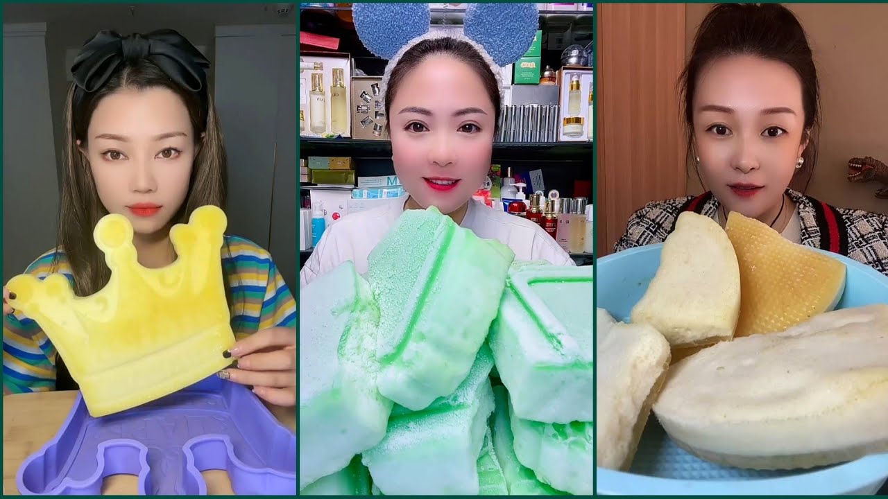 ASMR foam ice eating