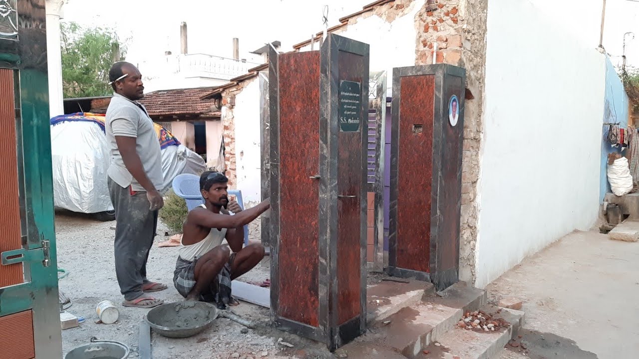 Fantastic House Main Gate Pillar Design And Granite Installation using 