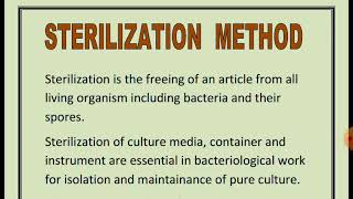 Topic3. Sterilization method(physical method)