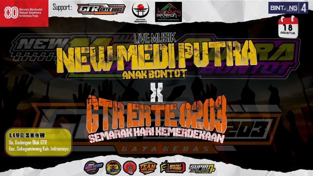 🔴[ NEW MEDI PUTRA ]  SEMARAK HARI KEMERDEKAAN  // GTRERTE0203// GEDANGAN  SUKAGUMIWANG-IM