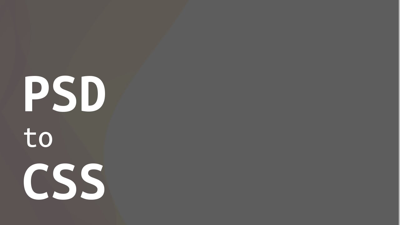 PSD to CSS 1. Bölüm YouTube