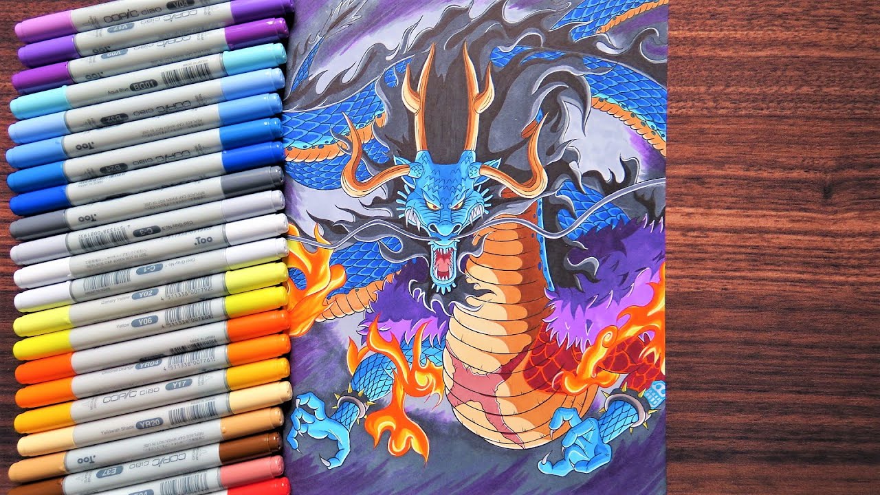 Drawing Kaido | Transforms Into a Dragon - One Piece - youtube