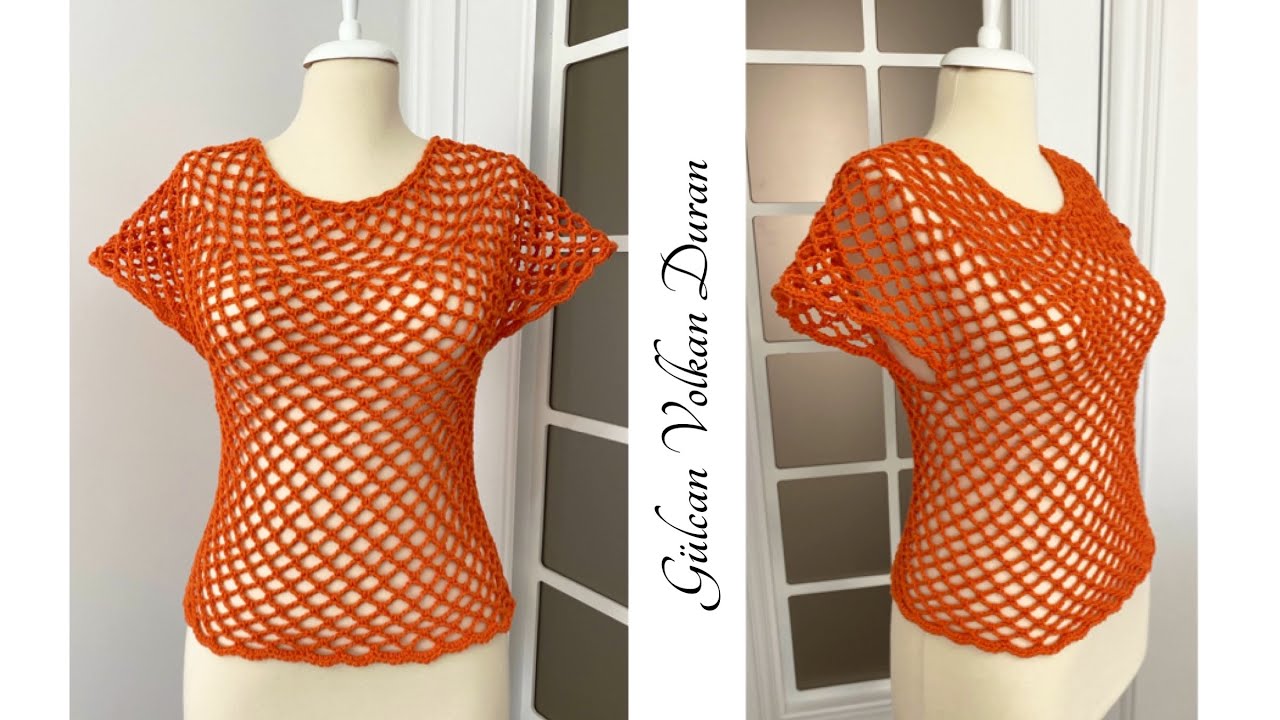 FİLE YAZLIK BLUZ YAPIMI - KOLAY ÖRGÜ BLUZ TARİFİ