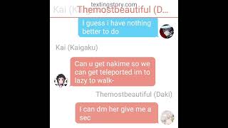 uppermoon texting story (kaigaku x gyutaro?)