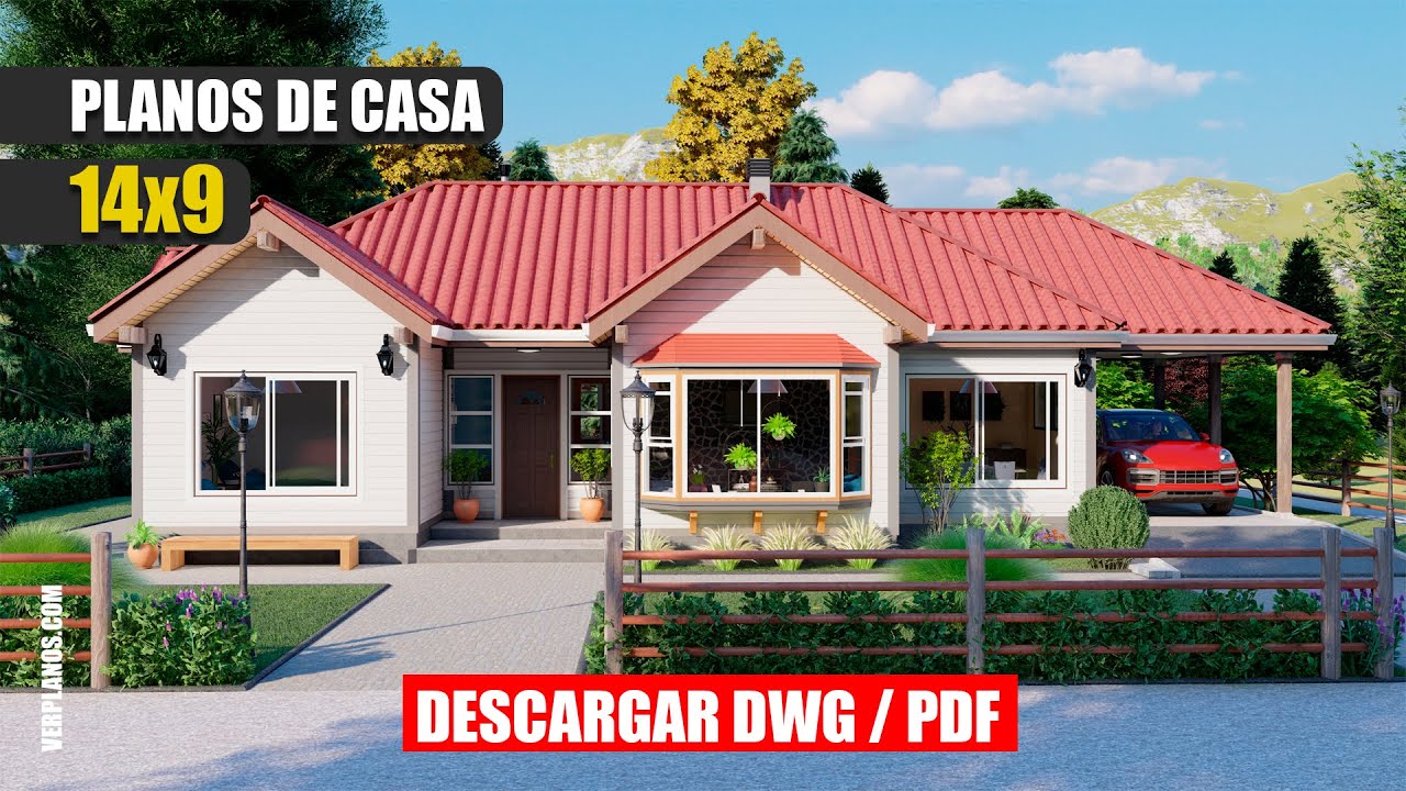 ✓ Plano de Casa de Campo Económica ¡MUY BONITA! (DWG / PDF) - YouTube