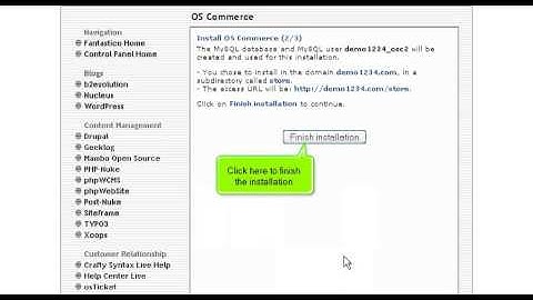 How to install osCommerce from Fantastico