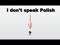 How to say i dont speak polish in polish