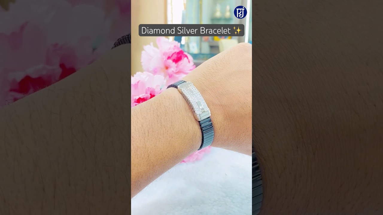 Diamond Silver Bracelet for men's | 92.5 Pure silver Bracelet collection | 
