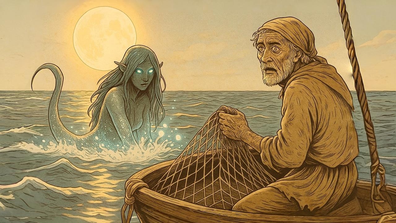 قصة الشاب الفقير الذي ألقى شبكته في البحر فخرج له مخلوق غريب، فجعله أغنى رجل في قريته