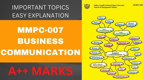 MMPC-007 BUSINESS COMMUNICATION IMPORTANT TOPICS #mmpc#mmpc7#ignou#mba#exams #ignou_mba#learn ignou
