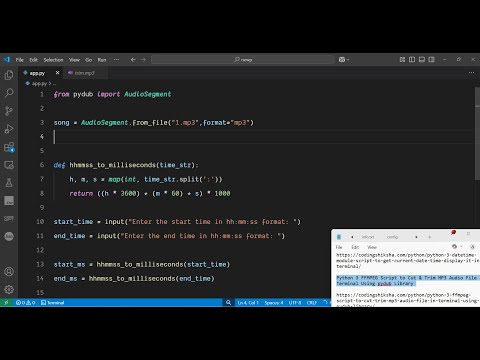 Python 3 FFMPEG Script to Cut & Trim MP3 Audio File in Terminal Using pydub Library