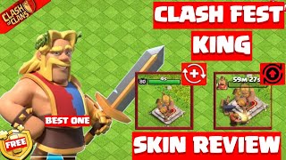 CLASH FEST KING SKIN REVIEW OF COC l Clash of Clans l Clashflict