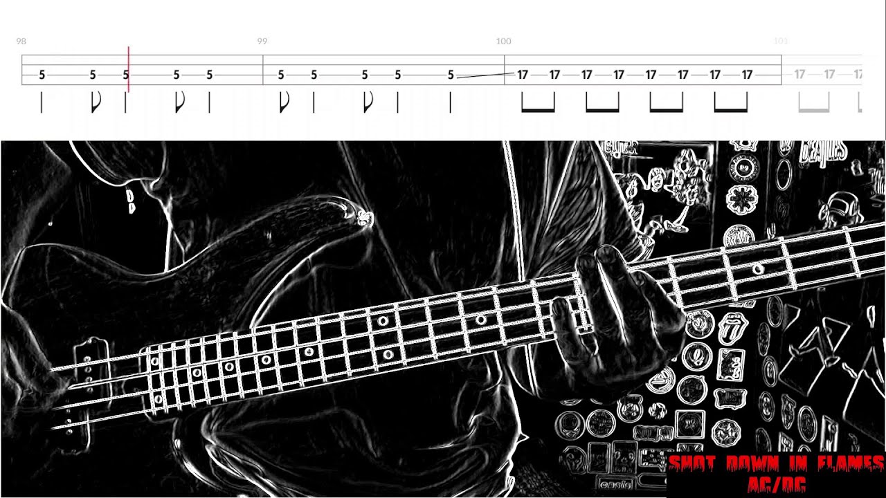 Shot Down In Flames by AC/DC - Bass Cover with Tabs Play-Along - YouTube
