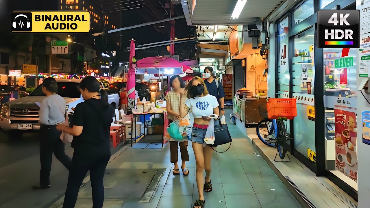 【4K HDR】Bangkok Saphan Khwai Area 🇹🇭 Street Food Paradise | Binaural Audio 🎧