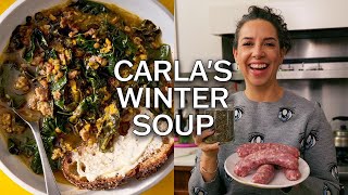 Carla Makes Beans, Greens, and Sausage Soup