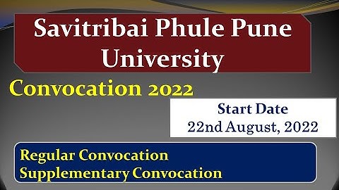 Savitribai Phule Pune University Convocation Certificate Form 2022