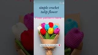 Crochet Tulip Flower pattern #Shorts#crochet #crochetflower #crochettulip #freepattern #crochetfor