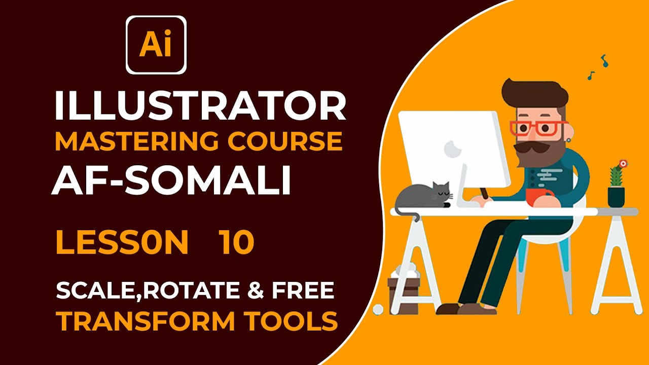 Lesson 10 scale,rotate and free transform tools || barashada graphic design ka || 