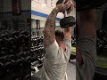 Joe Grogan overhead tricep extension with dumbbell #tricep #bodybuilding #armsworkout #npc