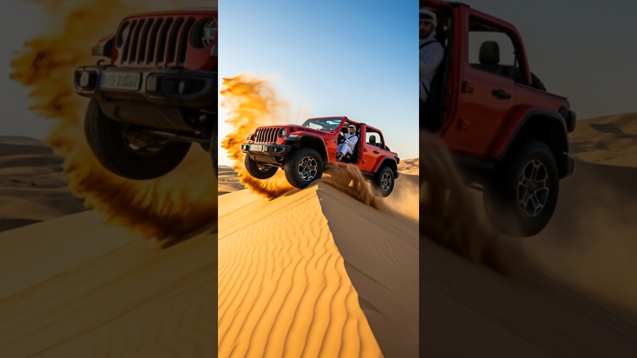 DUBAI DESERT SAFARI: INSANE 4X4 JEEP WRANGLER DUNE BASHING JUMP!
