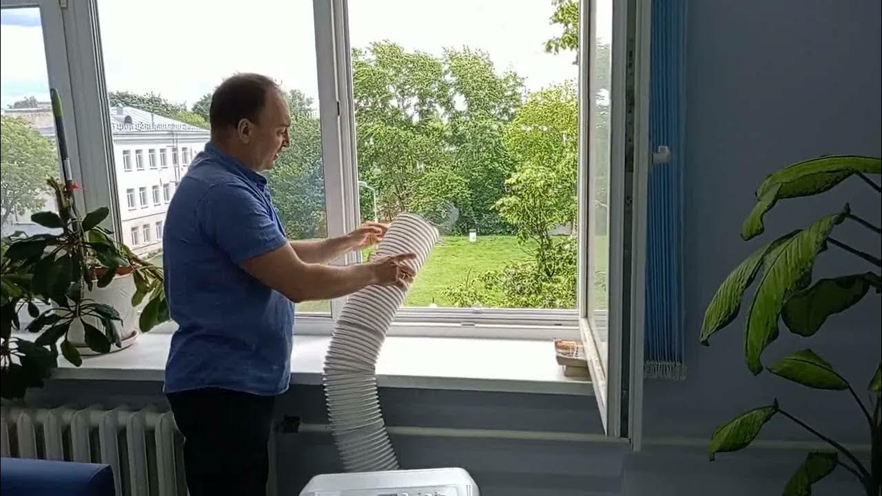 Как вывести напольный кондиционер в пластиковое окно. Вставка в окно для мобильного кондиционера. монтаж и демонтаж кондиционеров.