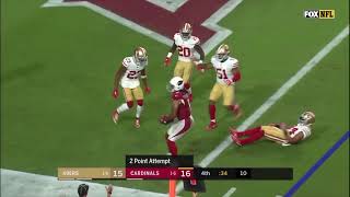Larry Fitzgerald spikes the ball for the first time in his career after scoring on a 2pt conversion